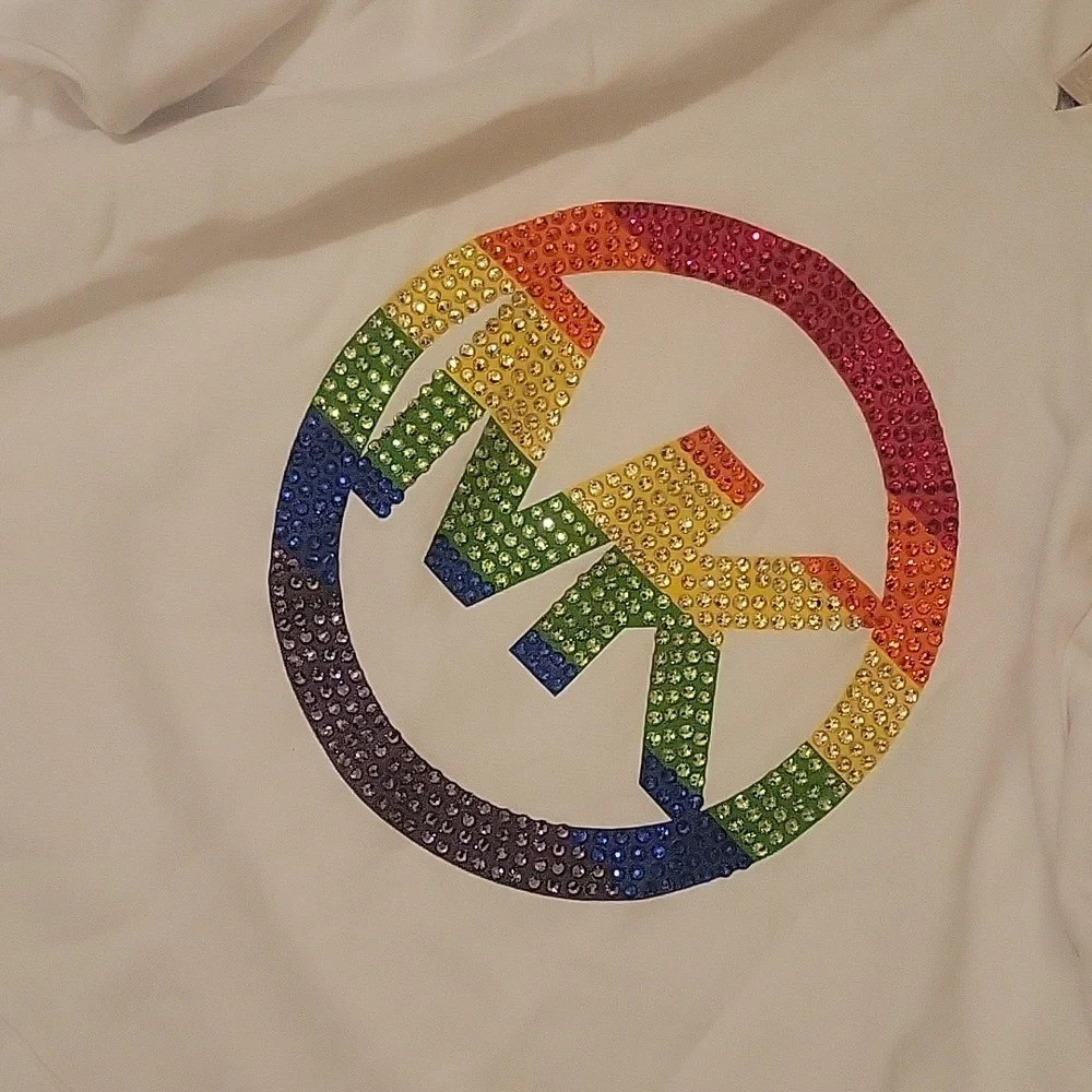 Michael Kors Rainbow‎ logo cotton terry hoodie cutout dress Coastal Summer